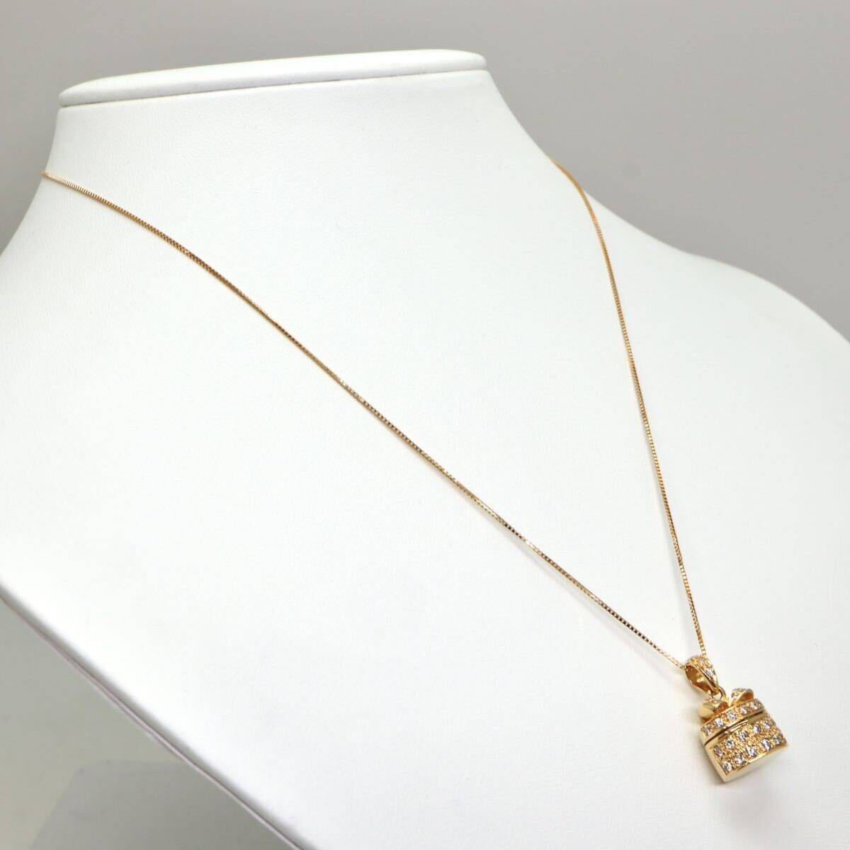 豪華!!開閉可能!!◆K18 天然ダイヤモンド/天然ルビーネックレス◆M 約7.4g 約45.5cm diamond necklace EG1/EG1の画像4