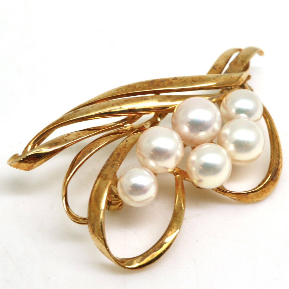 MIKIMOTO(ミキモト)◆K14 アコヤ本真珠ブローチ◆M 約8.5g パール pearl pendantジュエリー jewelry EC3/EC7_画像2