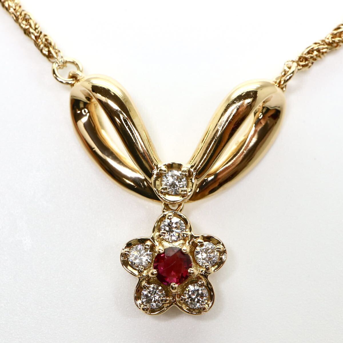 POLA jewelry(ポーラ)◆K18 天然ダイヤモンドネックレス◆M 約8.9g 約39.5cm diamond ruby necklace jewelry ジュエリー EH4/EH6の画像4