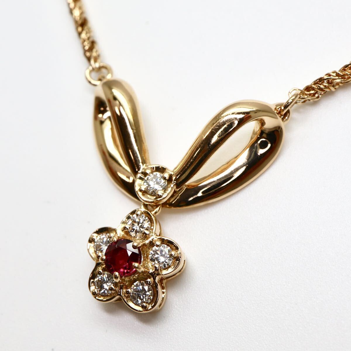 POLA jewelry(ポーラ)◆K18 天然ダイヤモンドネックレス◆M 約8.9g 約39.5cm diamond ruby necklace jewelry ジュエリー EH4/EH6の画像5