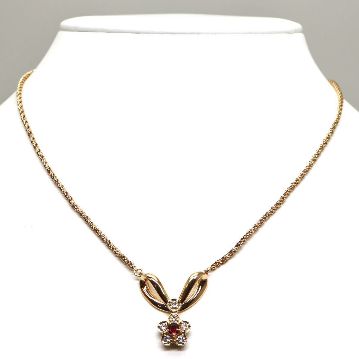 POLA jewelry(ポーラ)◆K18 天然ダイヤモンドネックレス◆M 約8.9g 約39.5cm diamond ruby necklace jewelry ジュエリー EH4/EH6の画像2