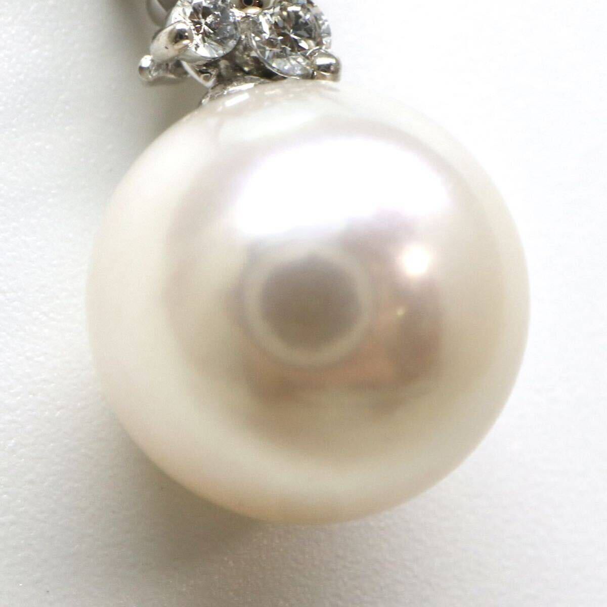 LA SOMA(ラソーマ)◆K18 天然ダイヤモンド/アコヤ本真珠ネックレス◆M 約3.9g 約45.5cm パール pearl diamond necklace jewelry EB8/EB8_画像5