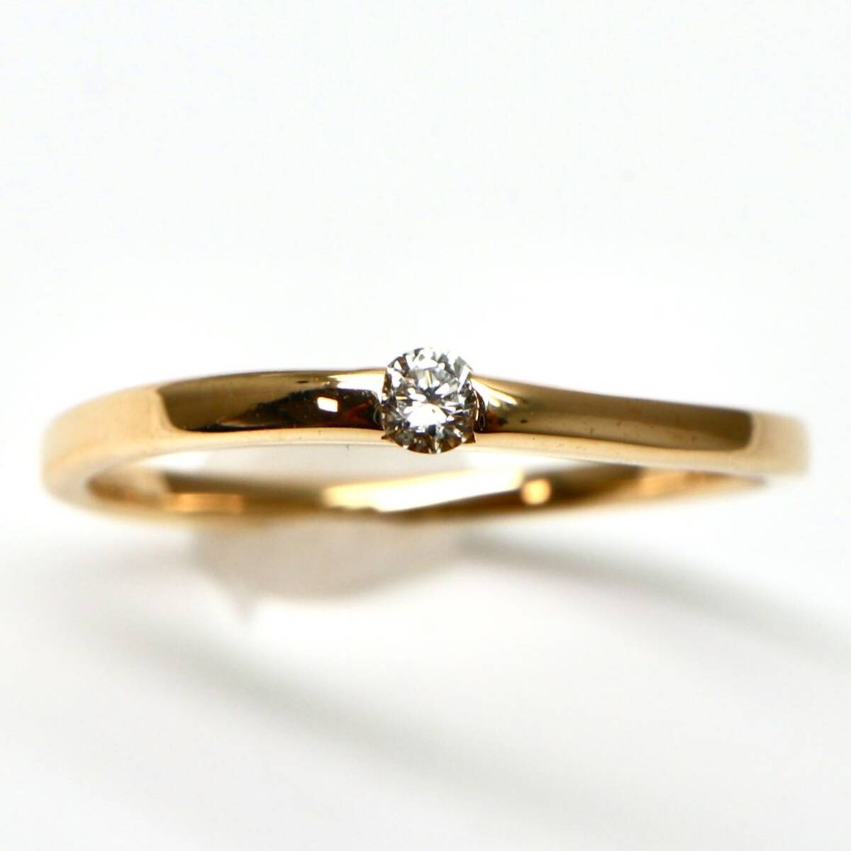 ◆K18 天然ダイヤモンドリング◆M 約1.4g 約9.5号 diamond ring指輪 EA2/EA2_画像2