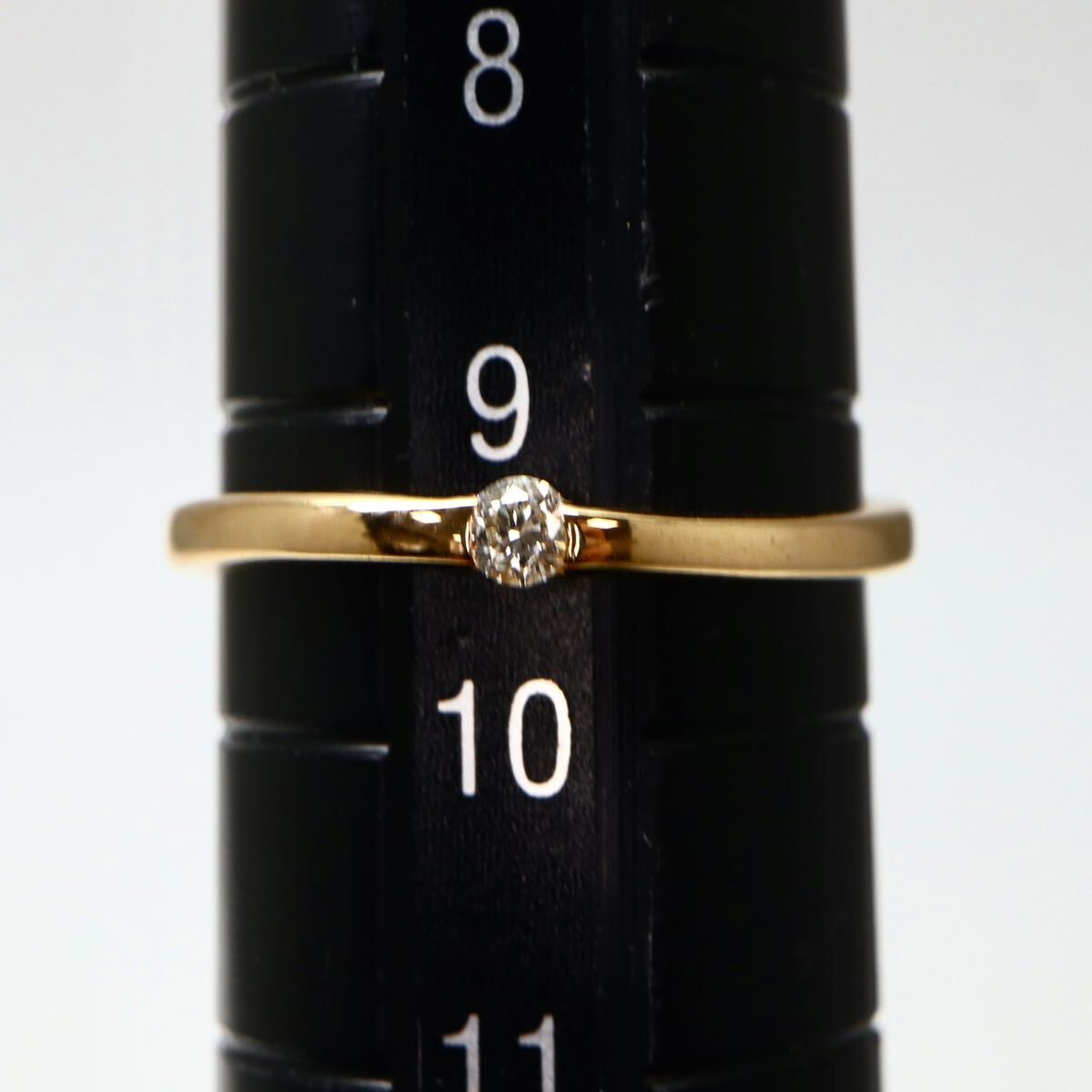 ◆K18 天然ダイヤモンドリング◆M 約1.4g 約9.5号 diamond ring指輪 EA2/EA2_画像5