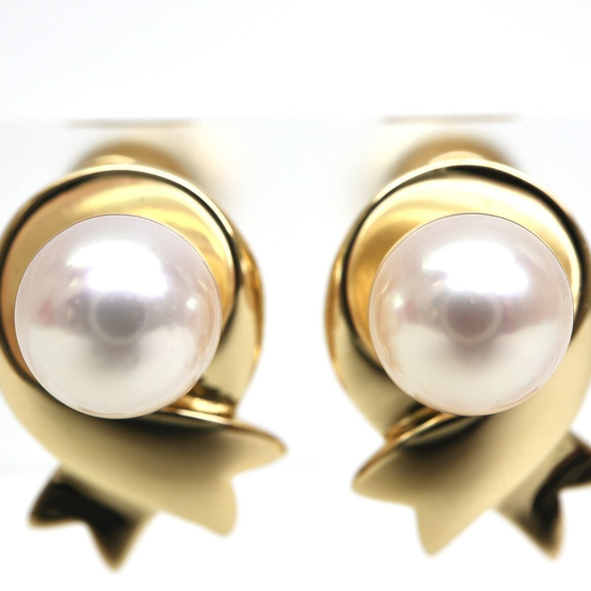 MIKIMOTO(ミキモト)◆K18 アコヤ本真珠イヤリング◆M◎約4.6g 5.5mm珠 パール pearl diamond ジュエリー necklace jewelry EC3/EC6の画像4