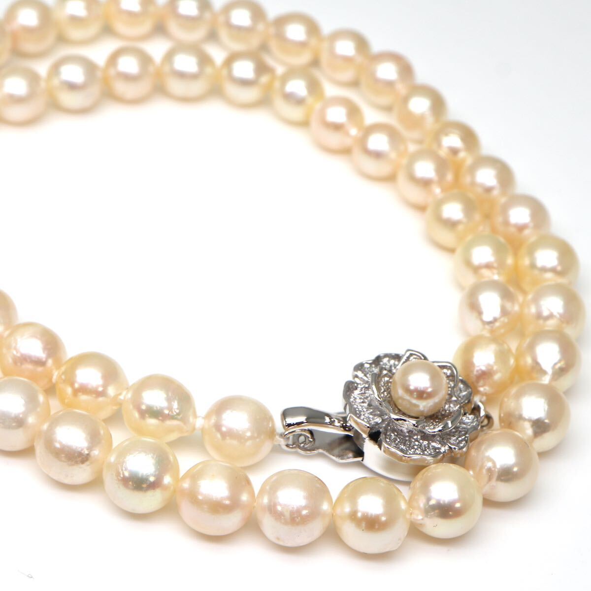 ◆アコヤ本真珠ネックレス/ 1 ◆M 約27.8g 約42.0cm 6.0-7.0.mm珠 pearl パール jewelry necklace ジュエリー DC0/DC0の画像1