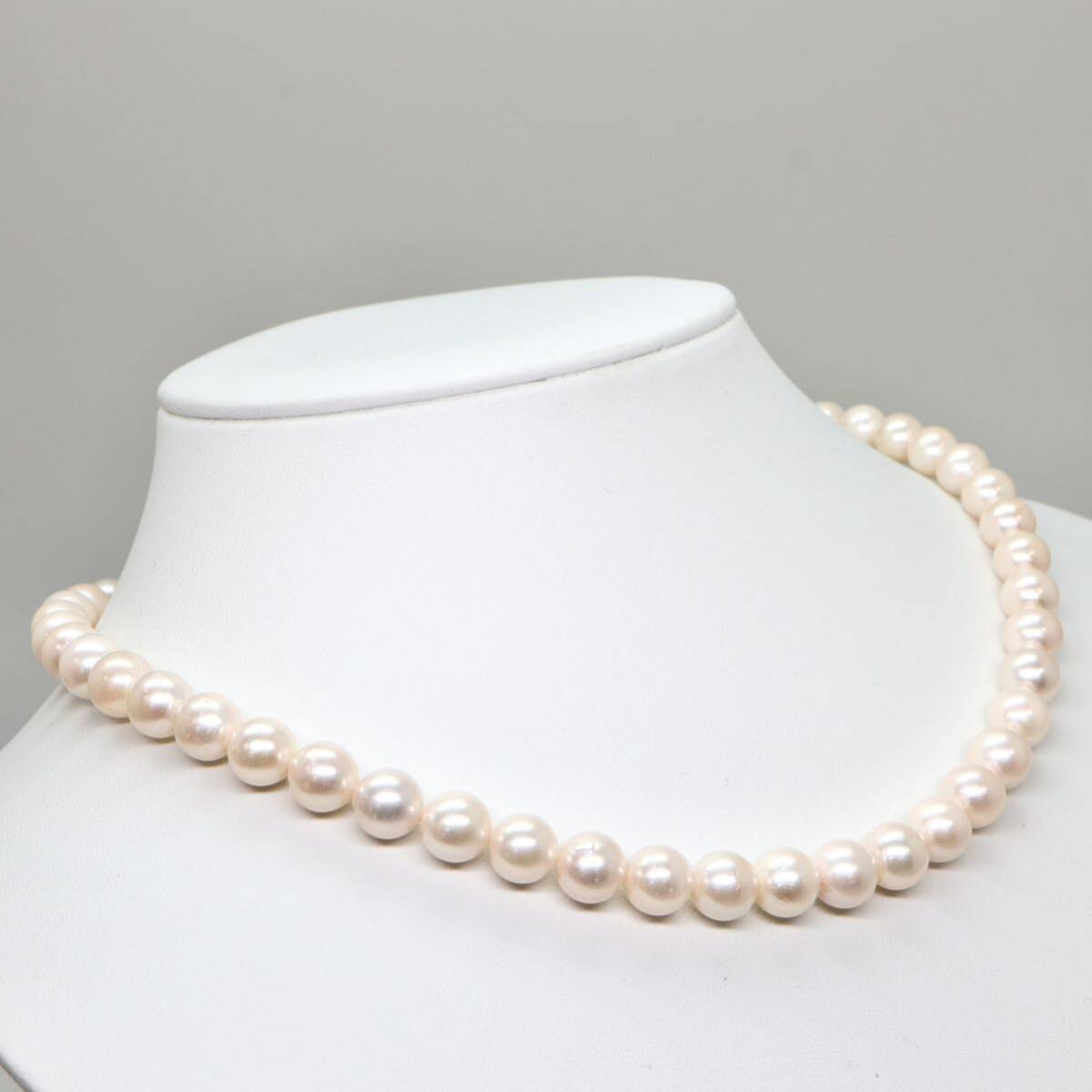 ◆アコヤ本真珠ネックレス/ 4 ◆M 約43.8g 約43.0cm 8.0-8.5mm珠 pearl パール jewelry necklace ジュエリー DE0/EA0の画像3