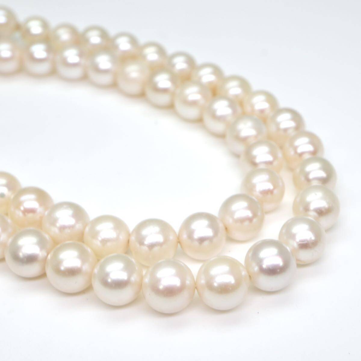 ◆アコヤ本真珠ネックレス/ 16 ◆M 約33.8g 約43.5cm 7.0-7.5mm珠 pearl パール jewelry necklace ジュエリー DA0/DC0の画像5