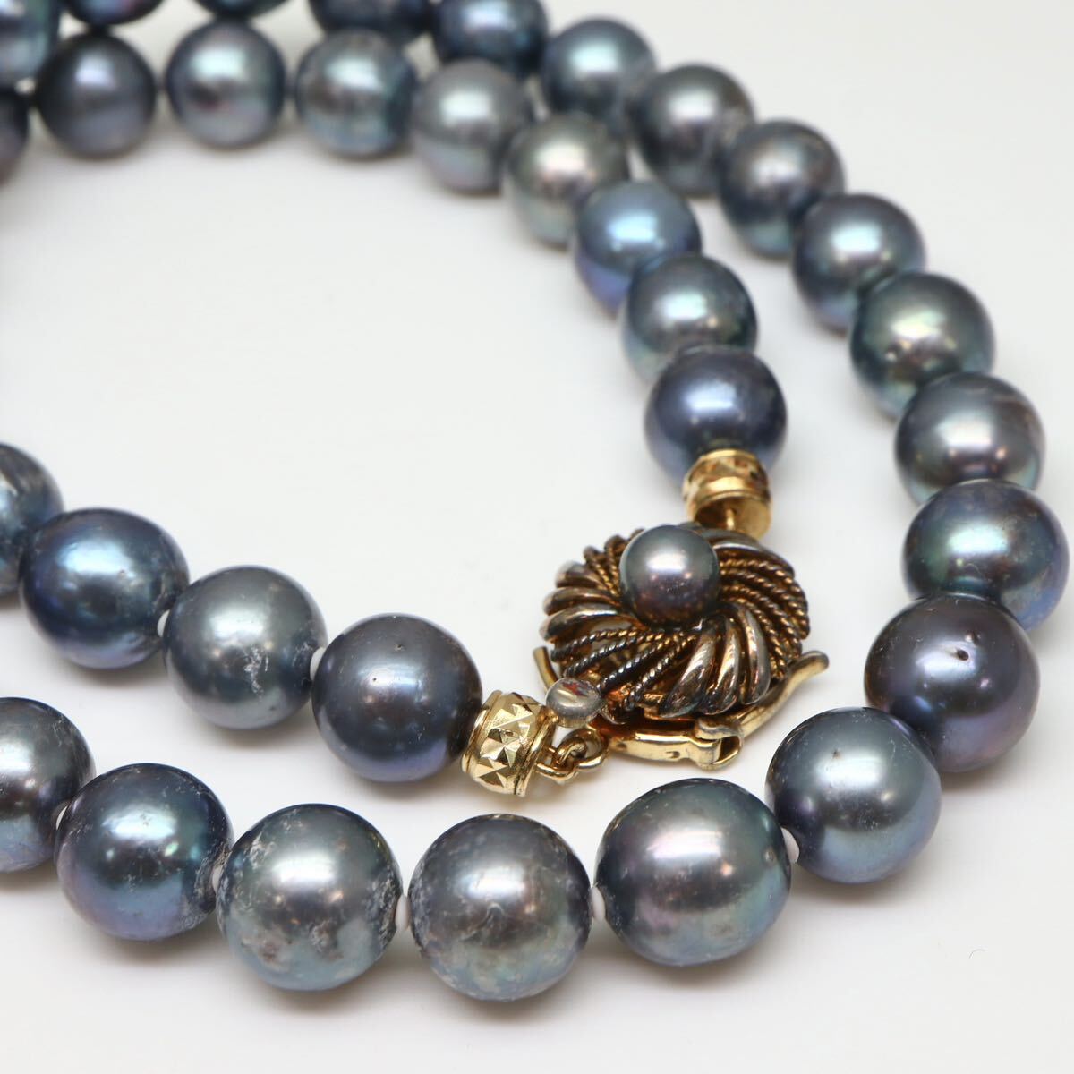 ◆アコヤ本真珠ネックレス/ 21 ◆M 約51.4g 約41.5cm 9.0-9.5mm珠 pearl パール jewelry necklace ジュエリー DB0/DC0の画像4