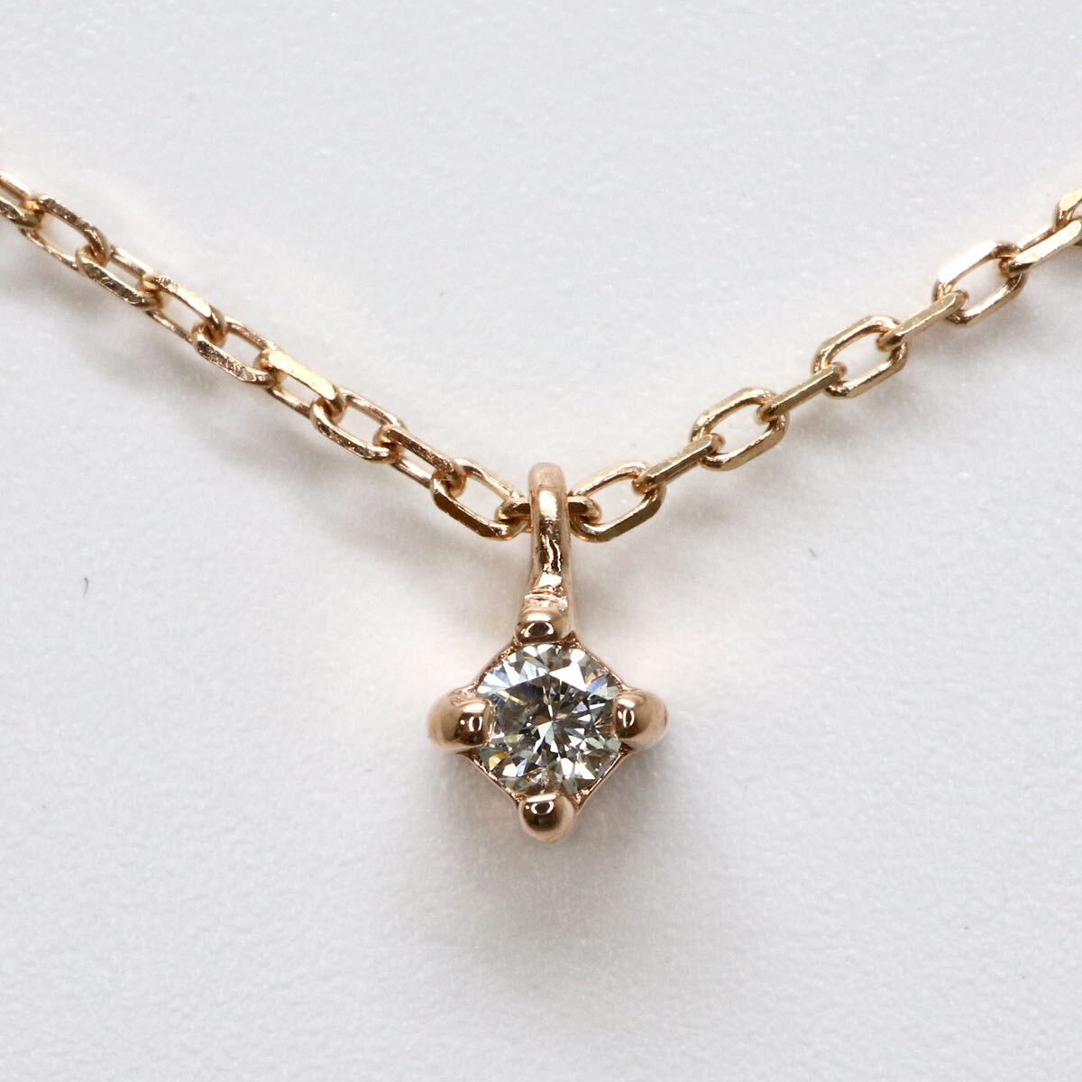 ete(エテ)◆K10 天然ダイヤモンドネックレス◆M 約1.1g 約39.0cm diamond necklace jewelry ジュエリー DE3/DE5の画像1