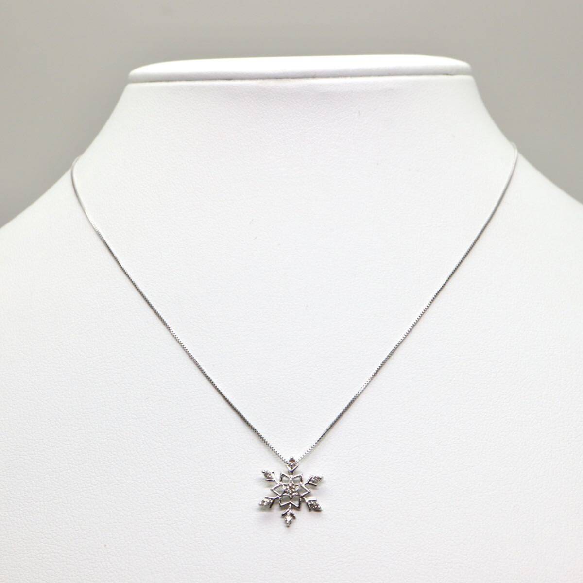 ◆K18 天然ダイヤモンドネックレス◆M 約1.6g 約40.0cm diamond necklace jewelry ジュエリー EA5/EA5の画像2