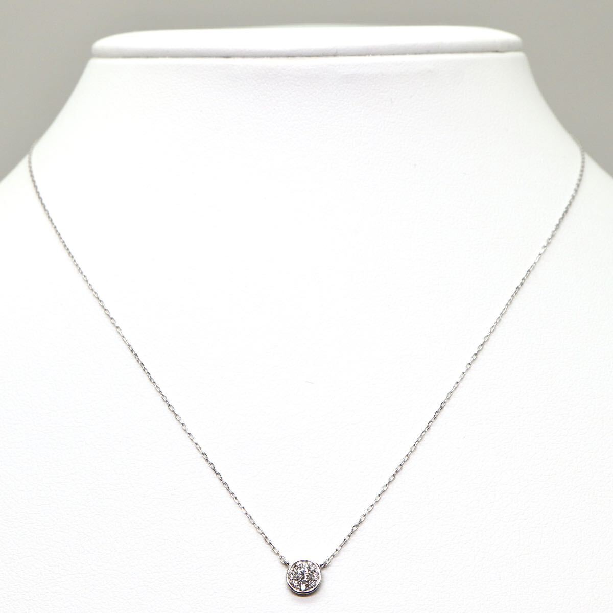◆K18 天然ダイヤモンドネックレス◆M 約0.9g 約40.5cm diamond necklace jewelry ジュエリー DH6/DH6の画像2