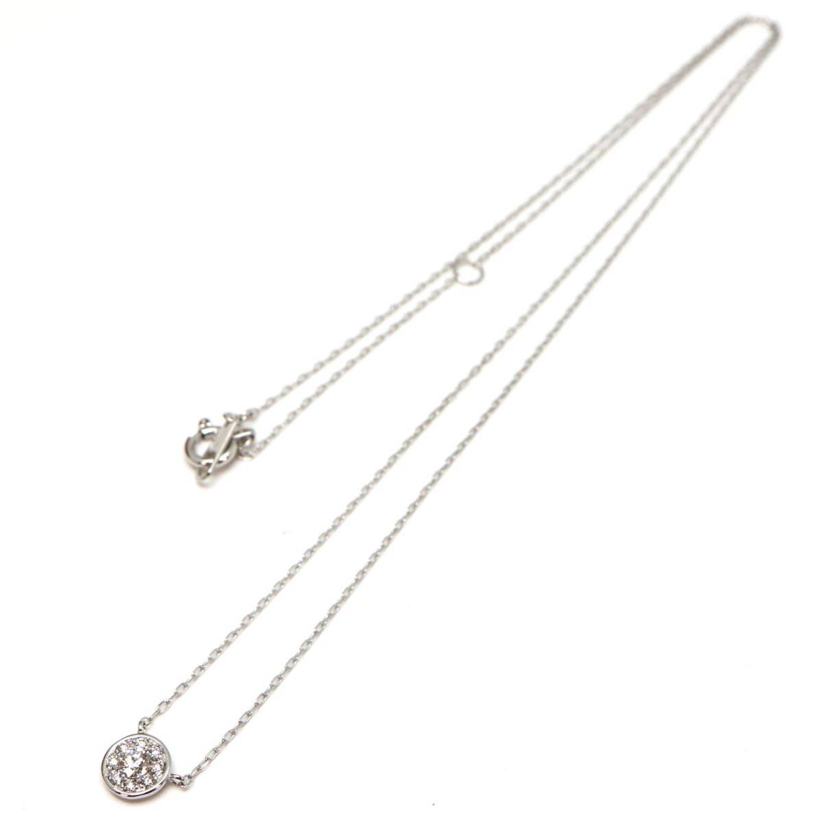 ◆K18 天然ダイヤモンドネックレス◆M 約0.9g 約40.5cm diamond necklace jewelry ジュエリー DH6/DH6の画像9