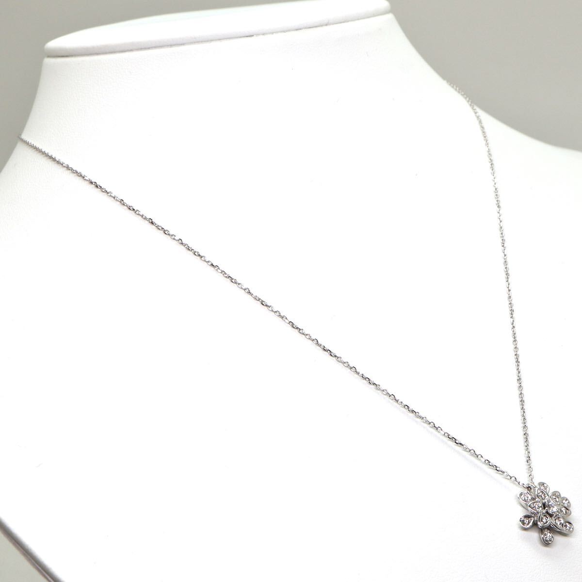 TASAKI(田崎真珠)◆K18 天然ダイヤモンドネックレス◆M 約4.7g 約45.0cm 0.19ct diamond necklace jewelry ジュエリー ED8/EF0の画像3