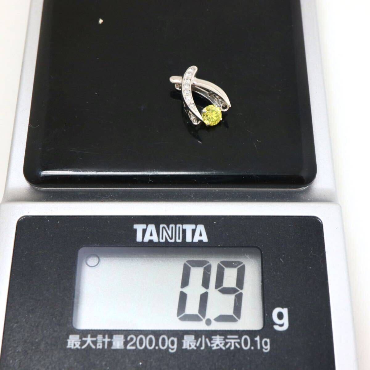 ◆Pt900 天然ダイヤモンドペンダントトップ◆M 約0.9g 0.18ct 0.03ct diamond pendantジュエリー DF0/DF0の画像7