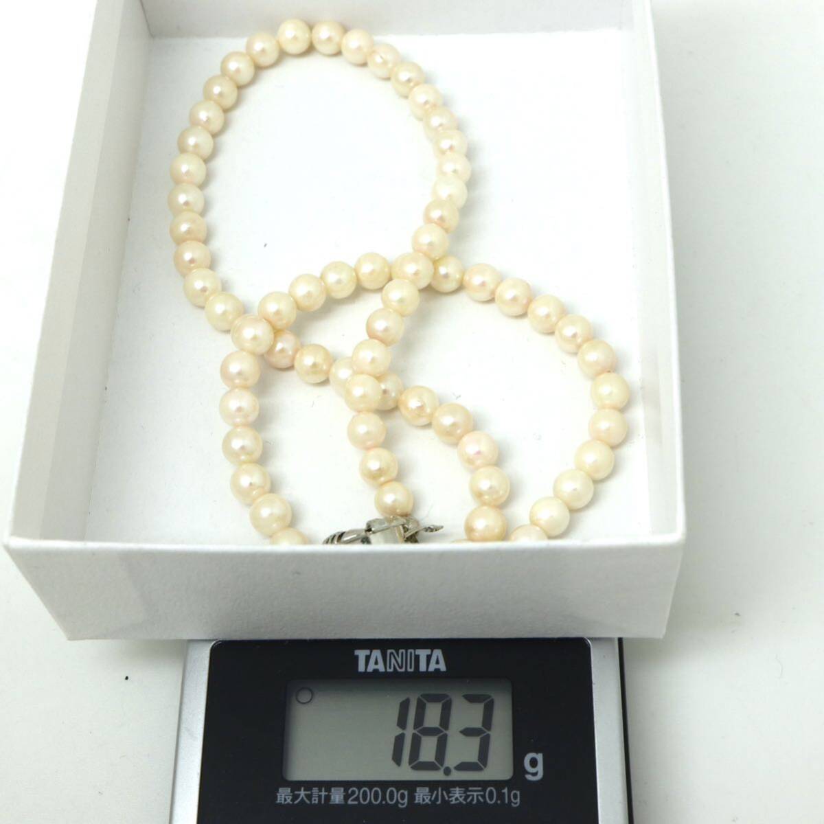 ◆アコヤ本真珠ネックレス◆M 約18.3g 約42.0cm 5.0-5.5mm珠 pearl パール jewelry necklace ジュエリー DB0/DB0_画像8