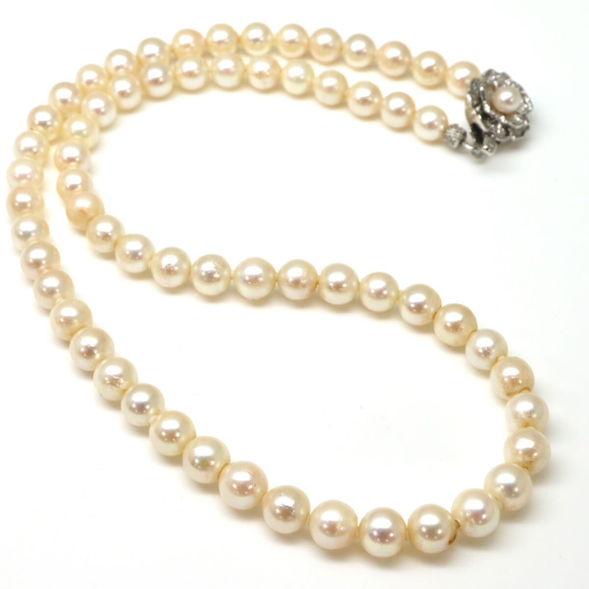 ◆アコヤ本真珠ネックレス◆M 約30.1g 約45.0cm 6.5mm珠 pearl パール jewelry necklace ジュエリー EA5/EA5_画像8