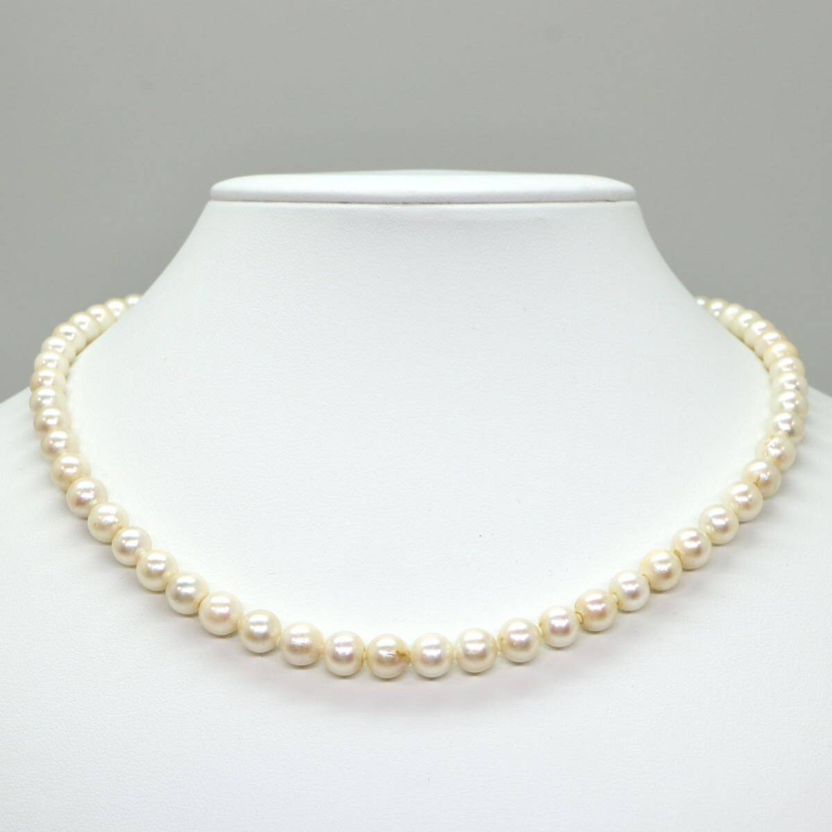 ◆アコヤ本真珠ネックレス◆M 約30.1g 約45.0cm 6.5mm珠 pearl パール jewelry necklace ジュエリー EA5/EA5_画像2