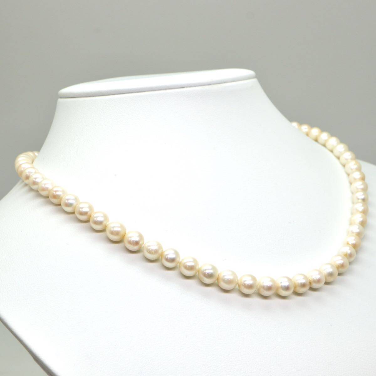 ◆アコヤ本真珠ネックレス◆M 約30.1g 約45.0cm 6.5mm珠 pearl パール jewelry necklace ジュエリー EA5/EA5_画像3