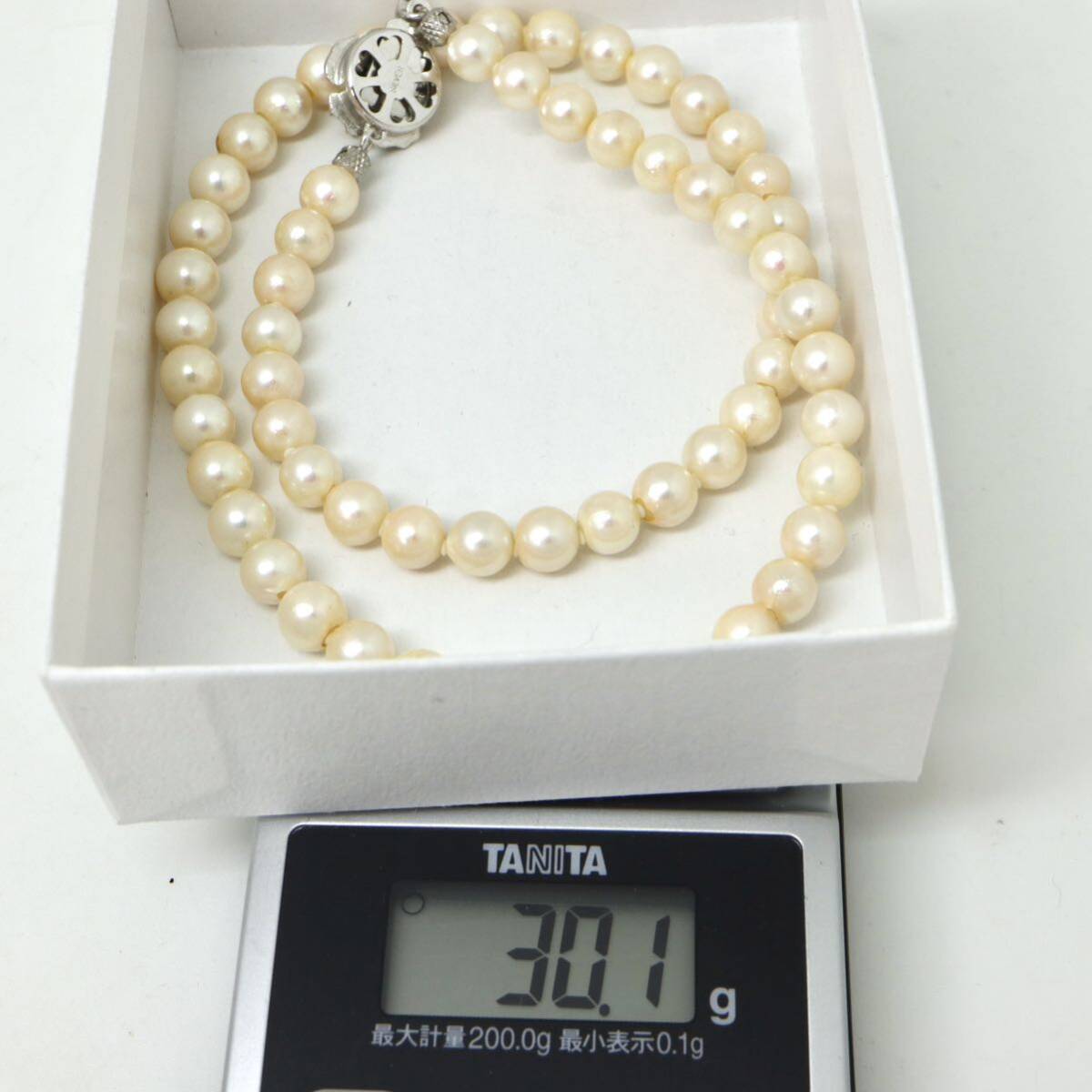 ◆アコヤ本真珠ネックレス◆M 約30.1g 約45.0cm 6.5mm珠 pearl パール jewelry necklace ジュエリー EA5/EA5_画像9