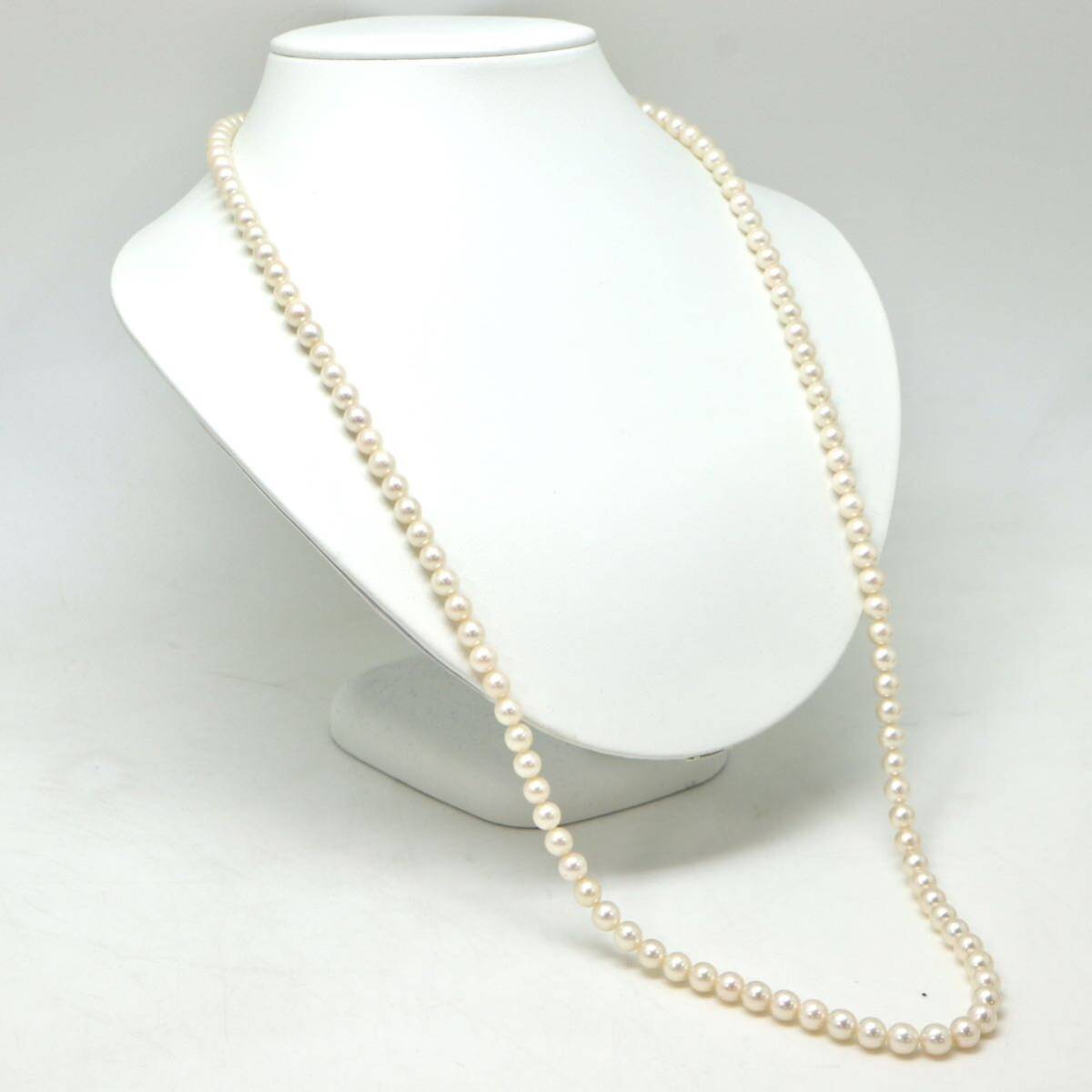 ◆アコヤ本真珠ネックレス◆M 約46.6g 約78.0cm 6.0-6.5mm珠 pearl パール jewelry necklace ジュエリー DE0/DH0._画像3