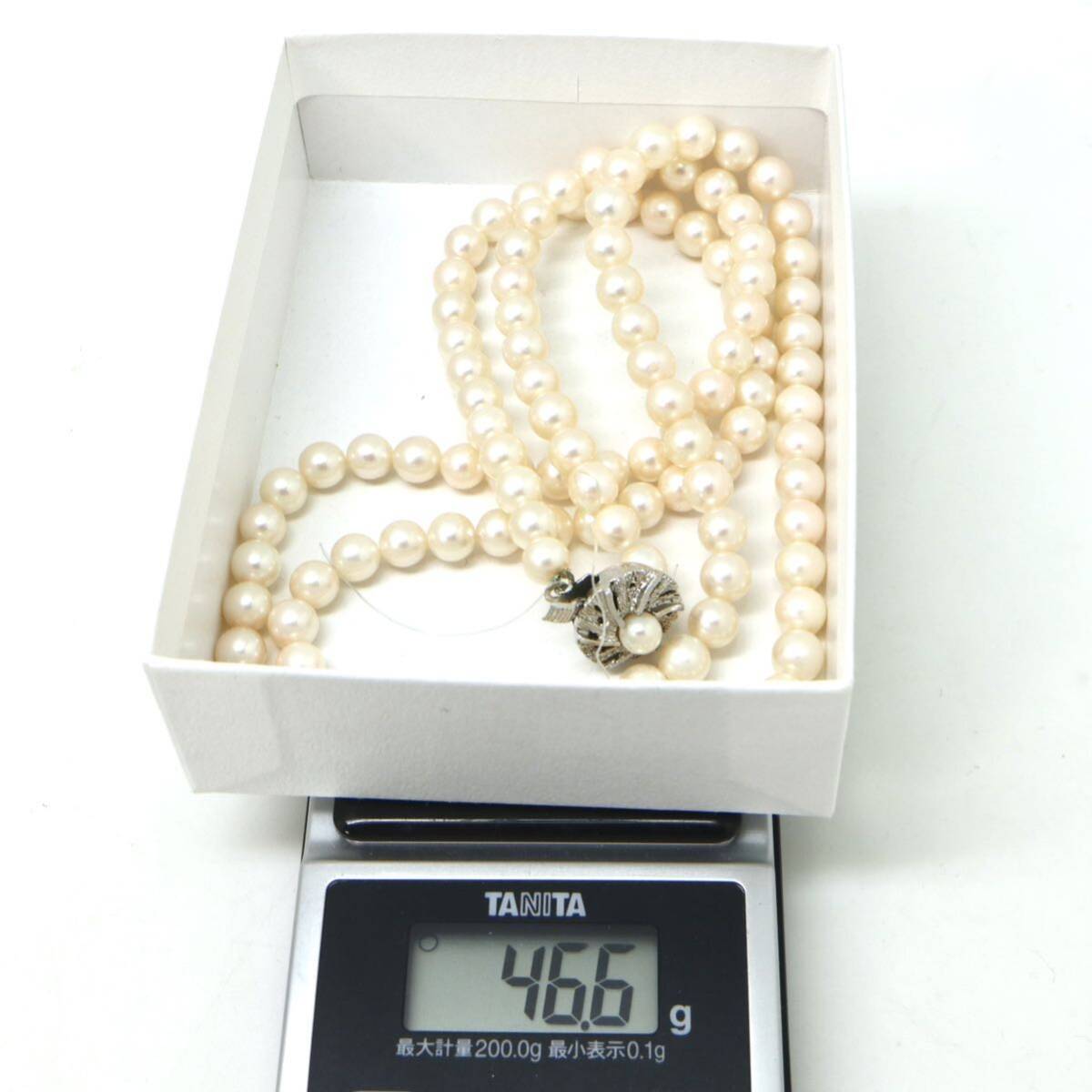 ◆アコヤ本真珠ネックレス◆M 約46.6g 約78.0cm 6.0-6.5mm珠 pearl パール jewelry necklace ジュエリー DE0/DH0._画像8