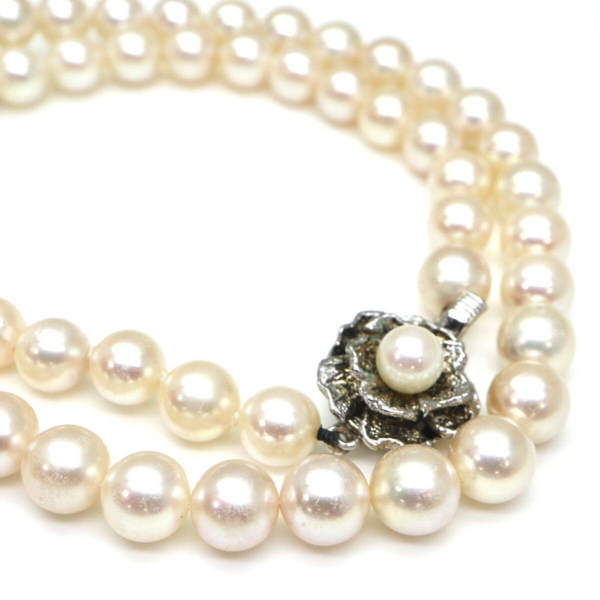 ◆アコヤ本真珠ネックレス◆M 約33.3g 約43.0cm 7.5mm珠 pearl パール jewelry necklace ジュエリー DD2/DF0！_画像4