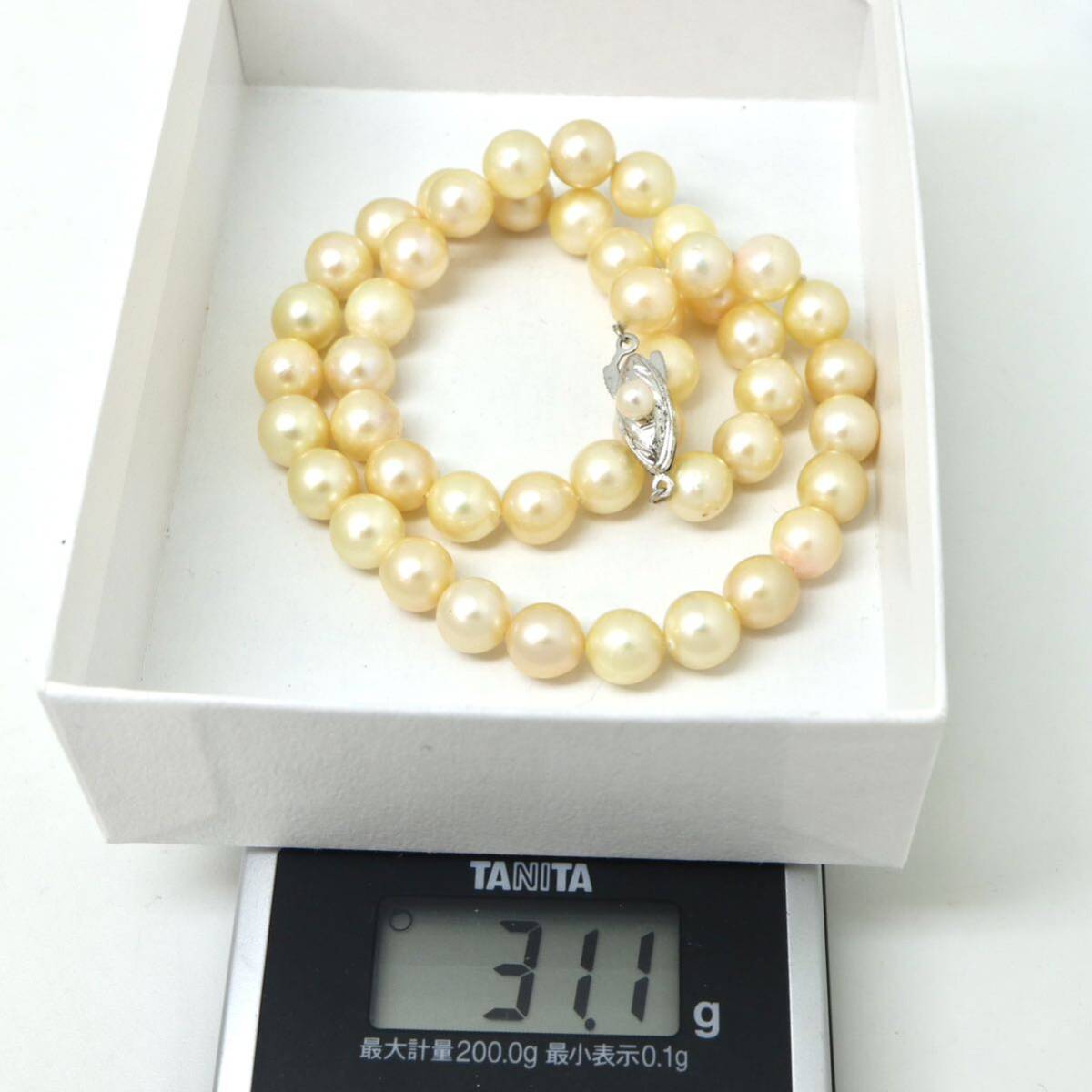 ◆アコヤ本真珠ネックレス◆M 約31.1g 約38.5cm 7.5-8.0mm珠 pearl パール jewelry necklace ジュエリー DF0/DF0_画像9