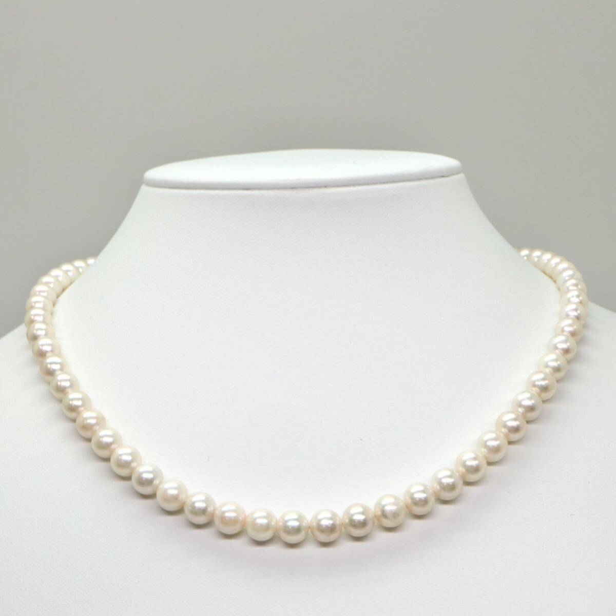 ◆アコヤ本真珠ネックレス◆M 約30.1g 約44.0cm 6.5-7.0mm珠 pearl パール jewelry necklace ジュエリー DB0/DH0_画像2