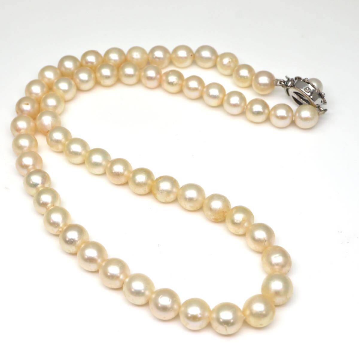 ◆アコヤ本真珠ネックレス◆M 約30.1g 約40.0cm 7.0-7.5mm珠 pearl パール jewelry necklace ジュエリー DE0/DE0_画像7