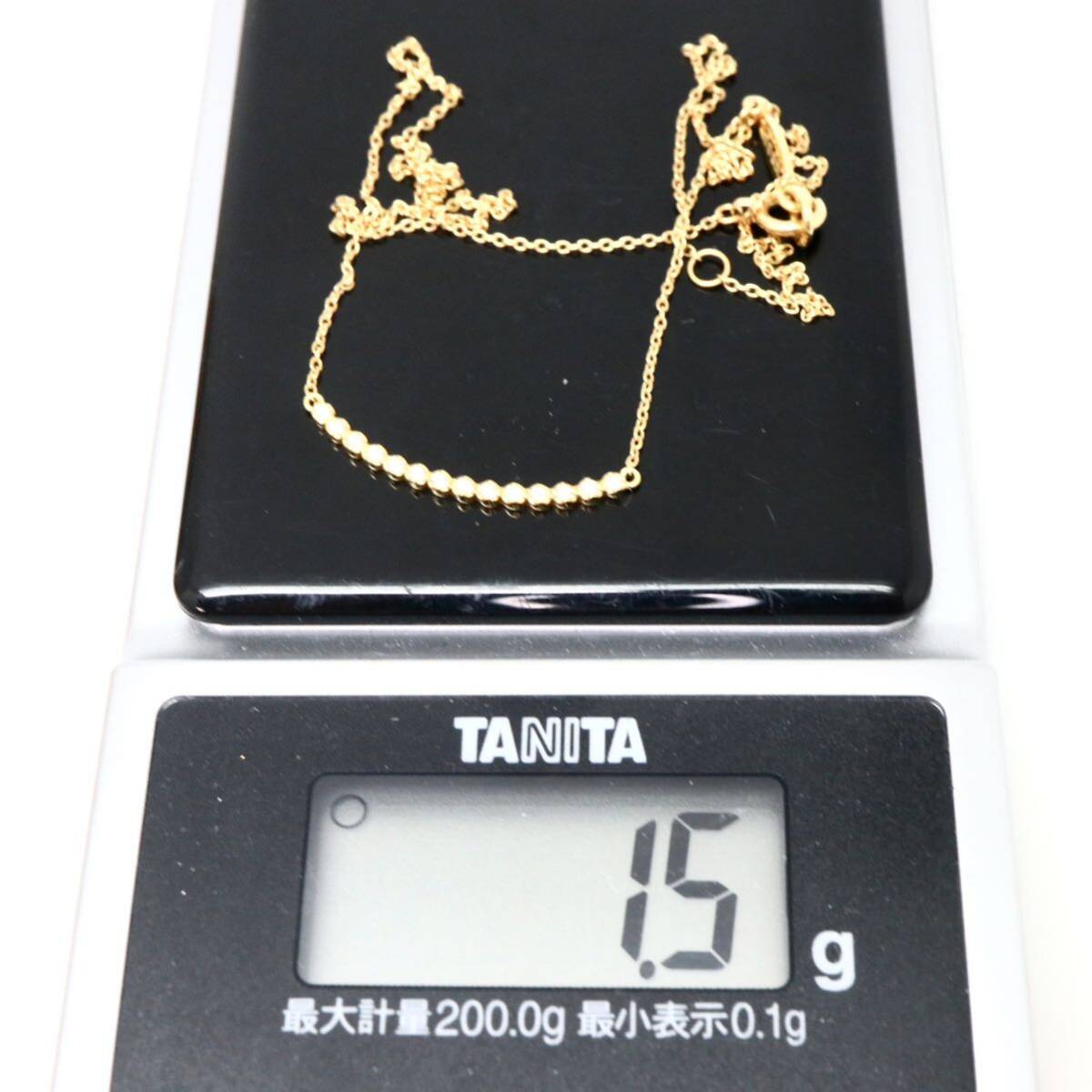 ◆K18 天然ダイヤモンドネックレス◆M 約1.5g 約40.0cm diamond necklace EA6/EA7_画像8