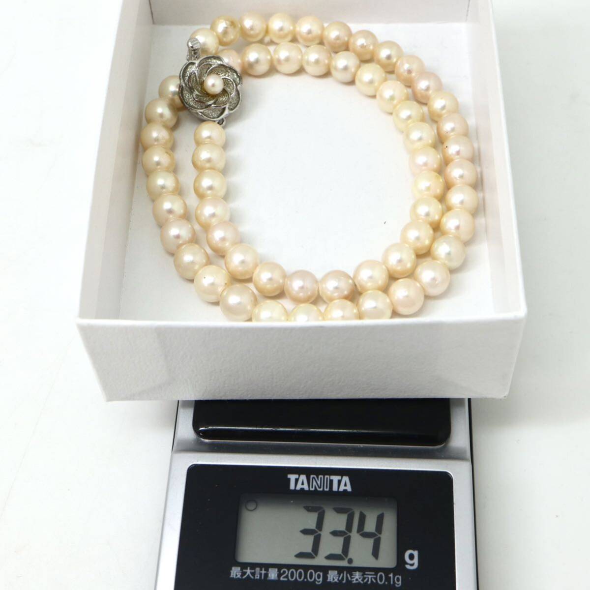 ◆アコヤ本真珠ネックレス◆M 約33.4g 約42.5cm 7.0-7.5mm珠 pearl パール jewelry necklace ジュエリー DB0/DB0_画像9