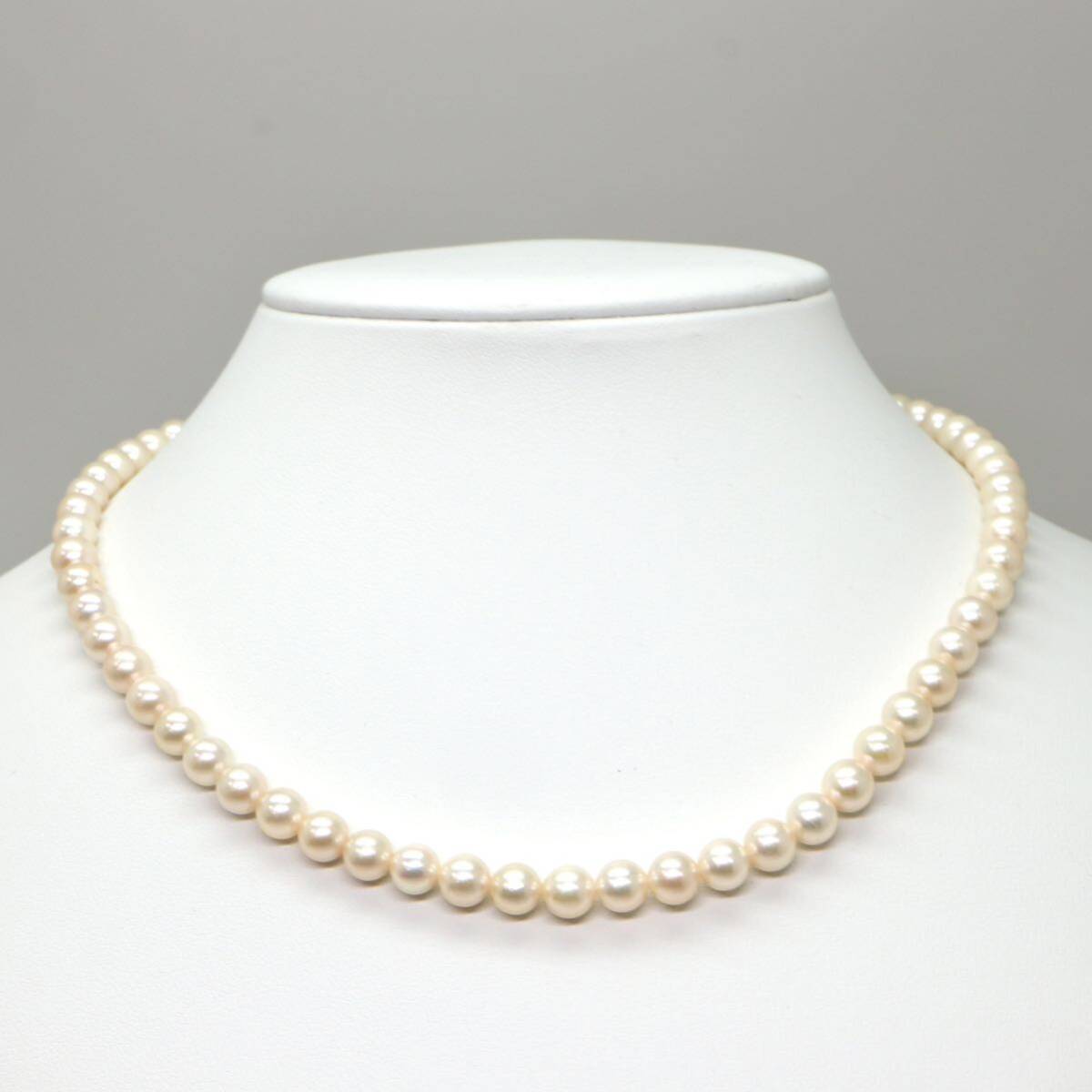 ◆アコヤ本真珠ネックレス◆M 約25.7g 約43.0cm 6.0-6.5mm珠 pearl パール jewelry necklace ジュエリー DB0/DC0_画像2