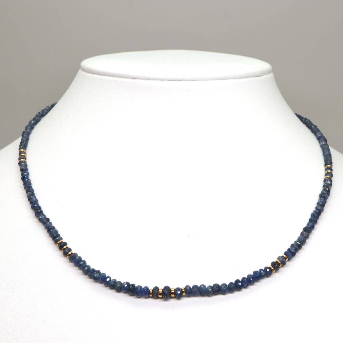 ◆K18 天然サファイア ネックレス◆M 約9.1g 約43.0cm sapphire jewelry necklace ジュエリー EA0/EA2_画像2