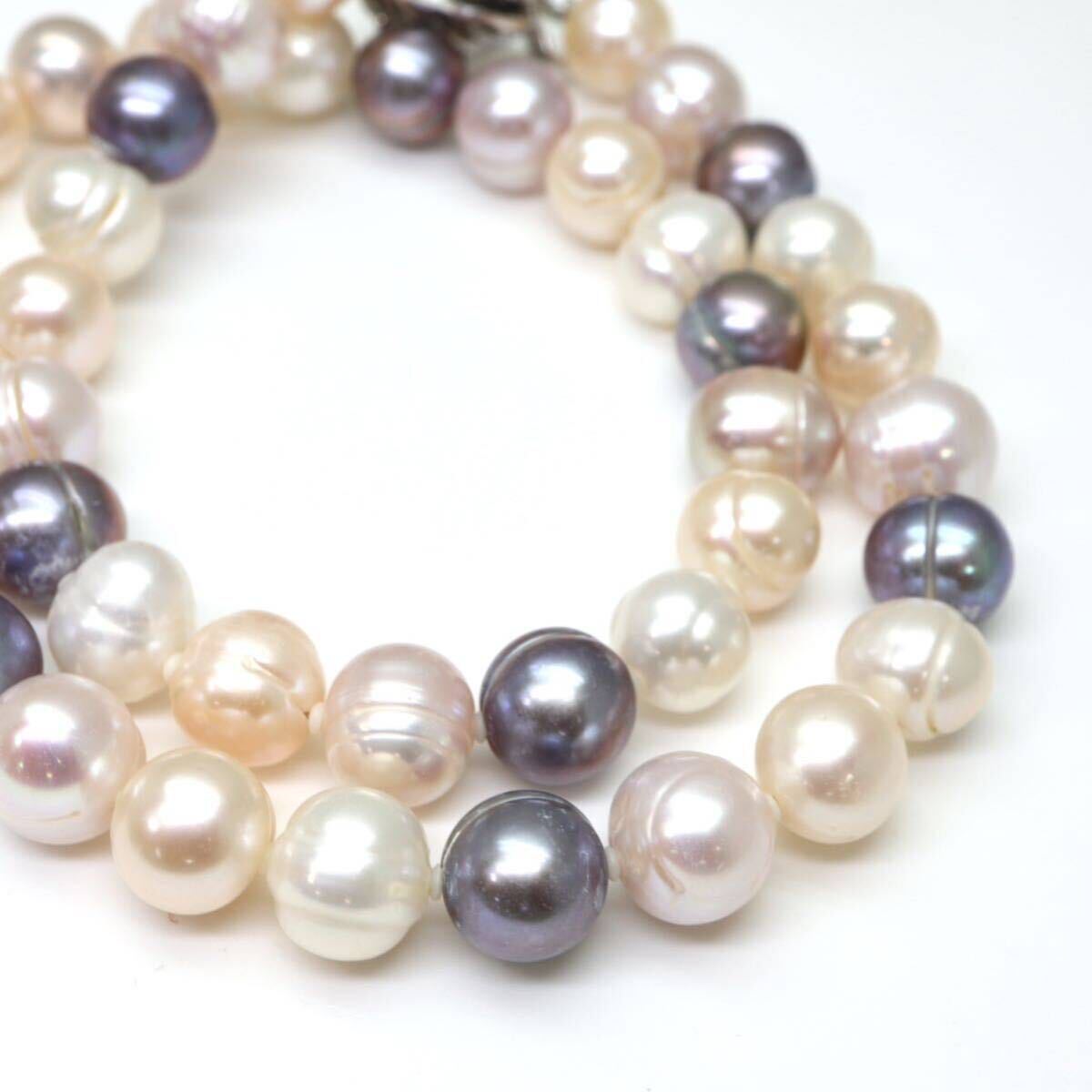 ◆本真珠ネックレス◆M● 約47.3g 約41.5cm 9.0-9.5mm珠 pearl パール jewelry necklace ジュエリー EA5/zz_画像4