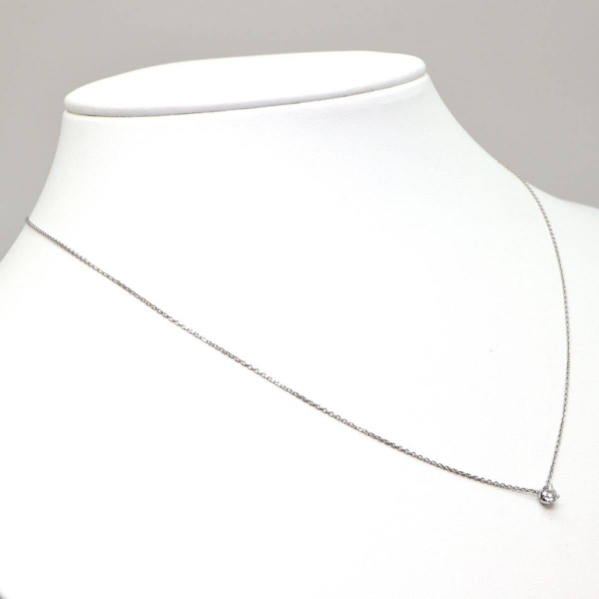  good quality!!4°C(yondosi-)*Pt850 natural diamond necklace *M approximately 1.9g approximately 43.0cm diamond necklace EA5/EB2