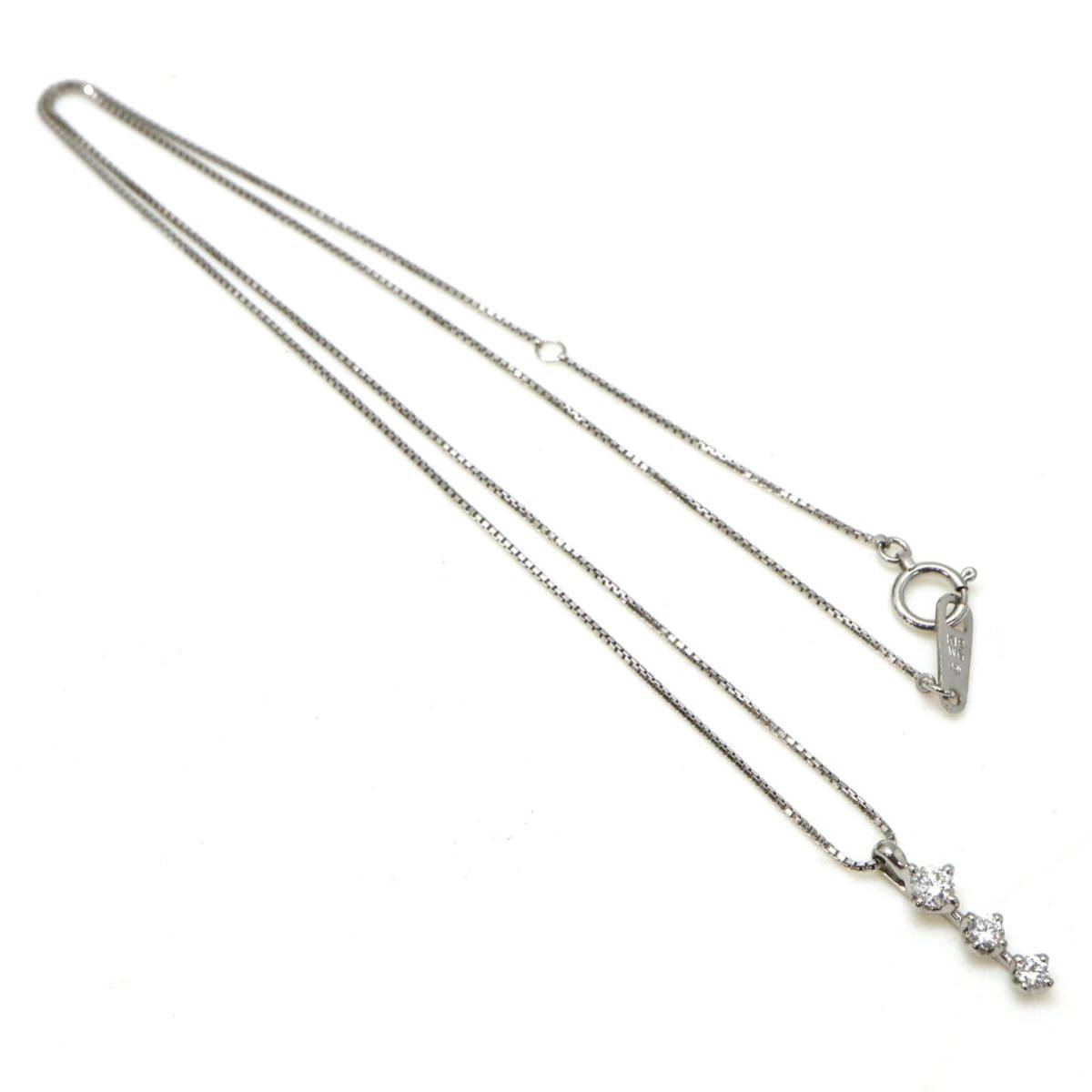 TASAKI( Tasaki Shinju )*K18 натуральный бриллиантовое колье *M примерно 2.6g примерно 42.0cm diamond necklace EB7/EB7