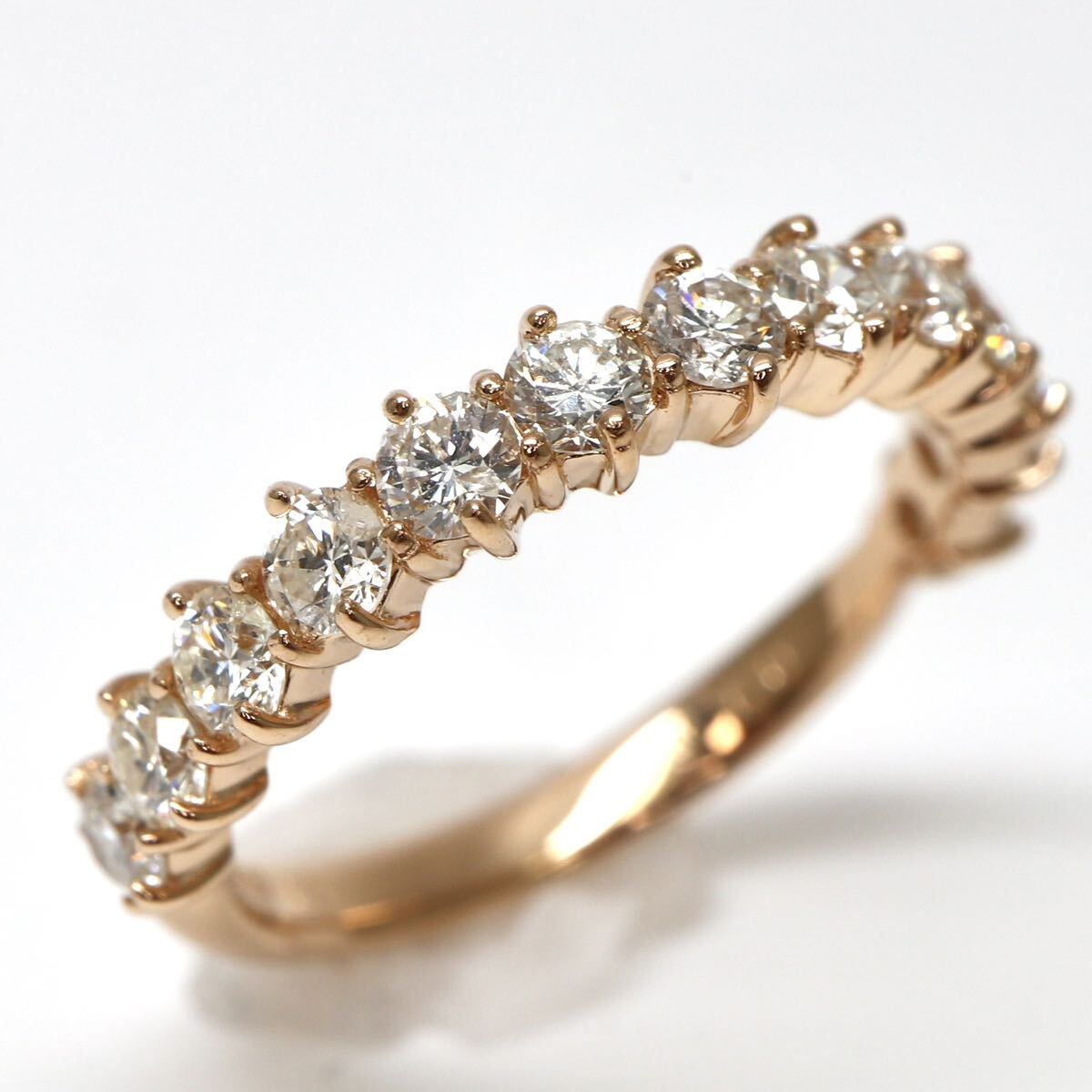  gorgeous!!*K18 natural diamond half Eternity ring *M approximately 1.7g approximately 4.5 number diamond ring ring EA8/EA8