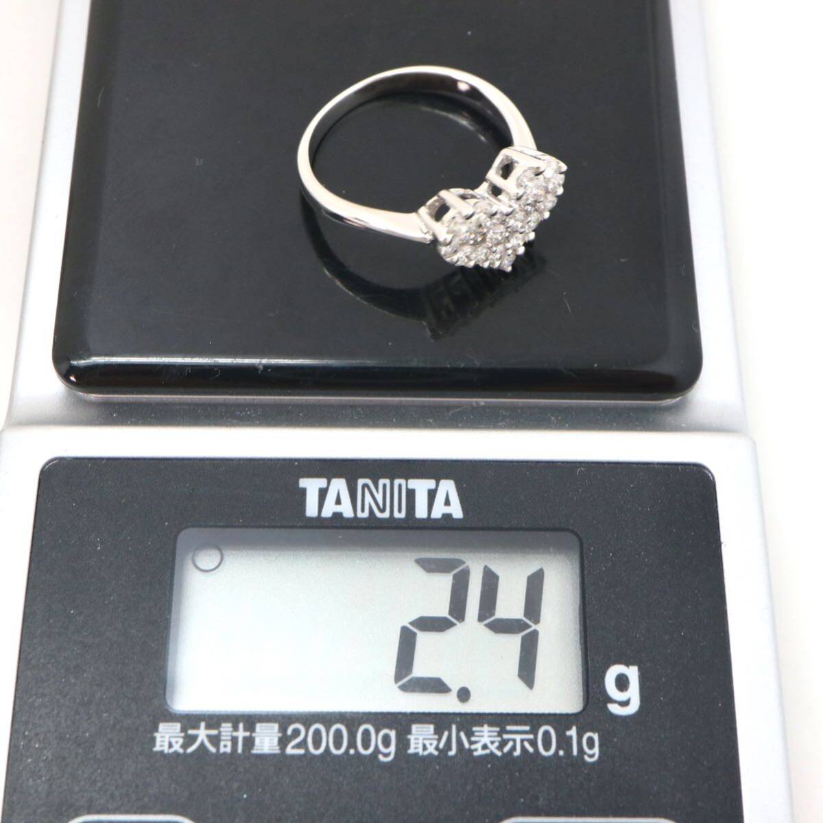 *K18 natural diamond pave ring *M approximately 2.4g approximately 9 number 0.50ct diamond ring ring EC2/EC5