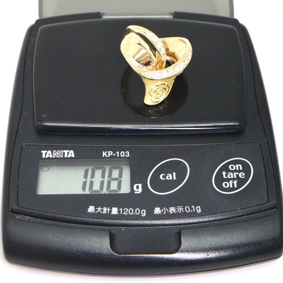 豪華!!◆K18 天然ダイヤモンドリング◆M● 0.33ct 約10.8g 15.5号 diamond ジュエリー ring 指輪 EI0/EI0_画像8