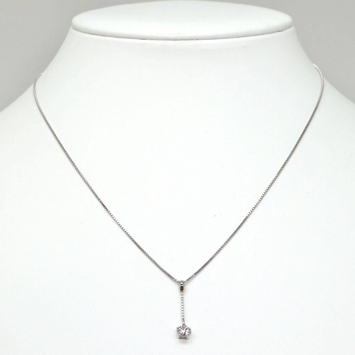  прекрасный товар!!*Pt950/Pt850 натуральный бриллиантовое колье *M примерно 2.8g примерно 40.0cm diamond necklace jewelry ювелирные изделия EA6/EB1