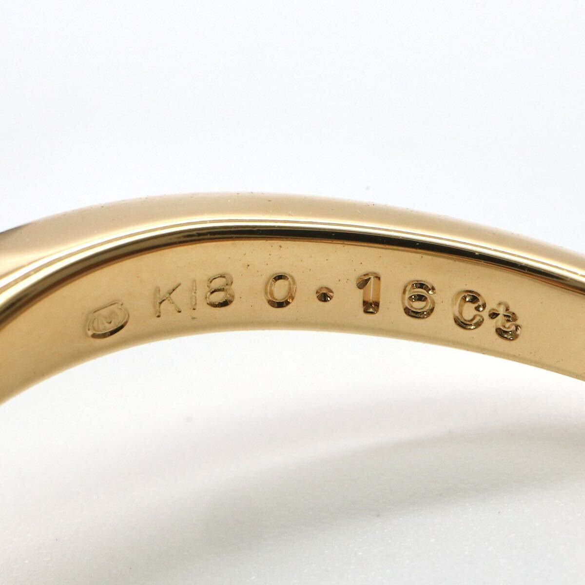  прекрасный товар!!MIKIMOTO( Mikimoto )*K18 натуральный бриллиантовое кольцо *M примерно 2.8g примерно 13 номер 0.16ct diamond ring кольцо EC3/EC8