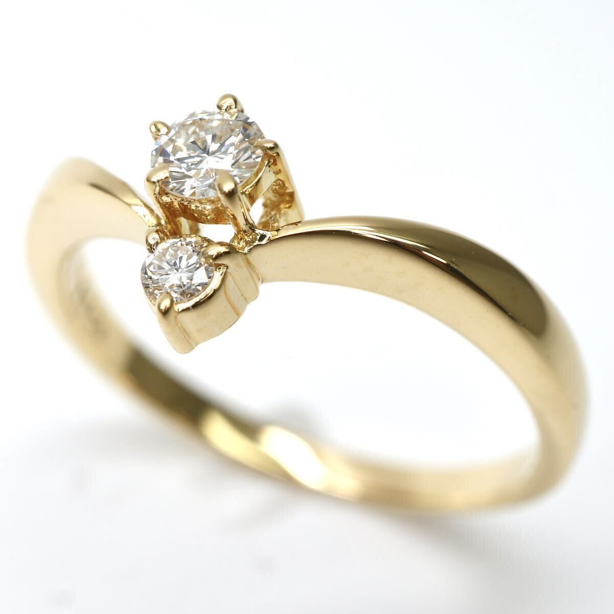  прекрасный товар!!MIKIMOTO( Mikimoto )*K18 натуральный бриллиантовое кольцо *M примерно 2.8g примерно 13 номер 0.16ct diamond ring кольцо EC3/EC8
