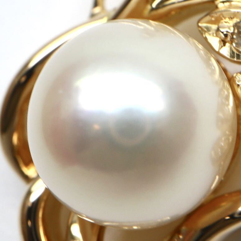 ◆K18 アコヤ本真珠/天然ダイヤモンドペンダントトップ◆M 約2.6gパール pearl diamond pendantジュエリー EA8/EA8の画像4