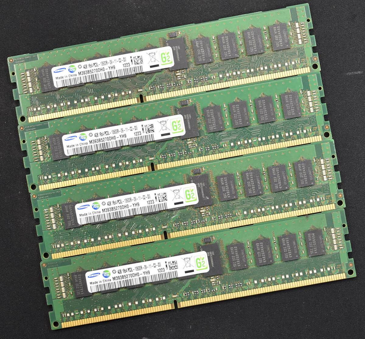 16GB (4GB 4枚組) DDR3L PC3L-10600R DDR3L-1333 REG 1Rx4 240pin ECC Registered Samsung サーバー MacPro向け (管:SA5834_画像1