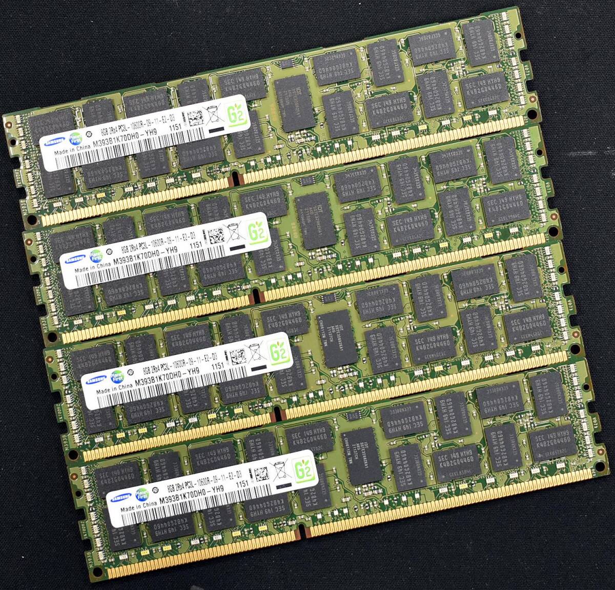 32GB (8GB 4枚組) DDR3L PC3L-10600R DDR3L-1333 REG 2Rx4 240pin ECC Registered Samsung サーバー MacPro向け (管:SA5822_画像1