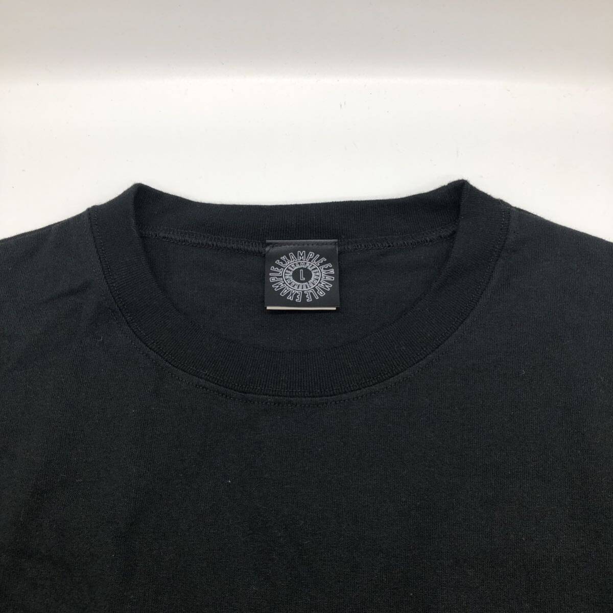 【L】 Example Big Box Logo Print Tee Shirt Black イグザンプル ビッグ ボックス ロゴ プリント Tシャツ ブラック 半袖 T268_画像3