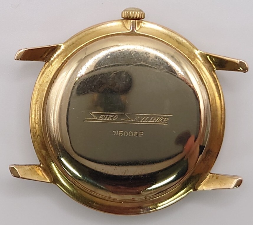 【B02-258】 SEIKO SKYLINER J15006E 21JEWELS DIASHOCK メンズ 腕時計 ゴールド 手巻き 白文字盤 アンティーク [KE-447]_画像2