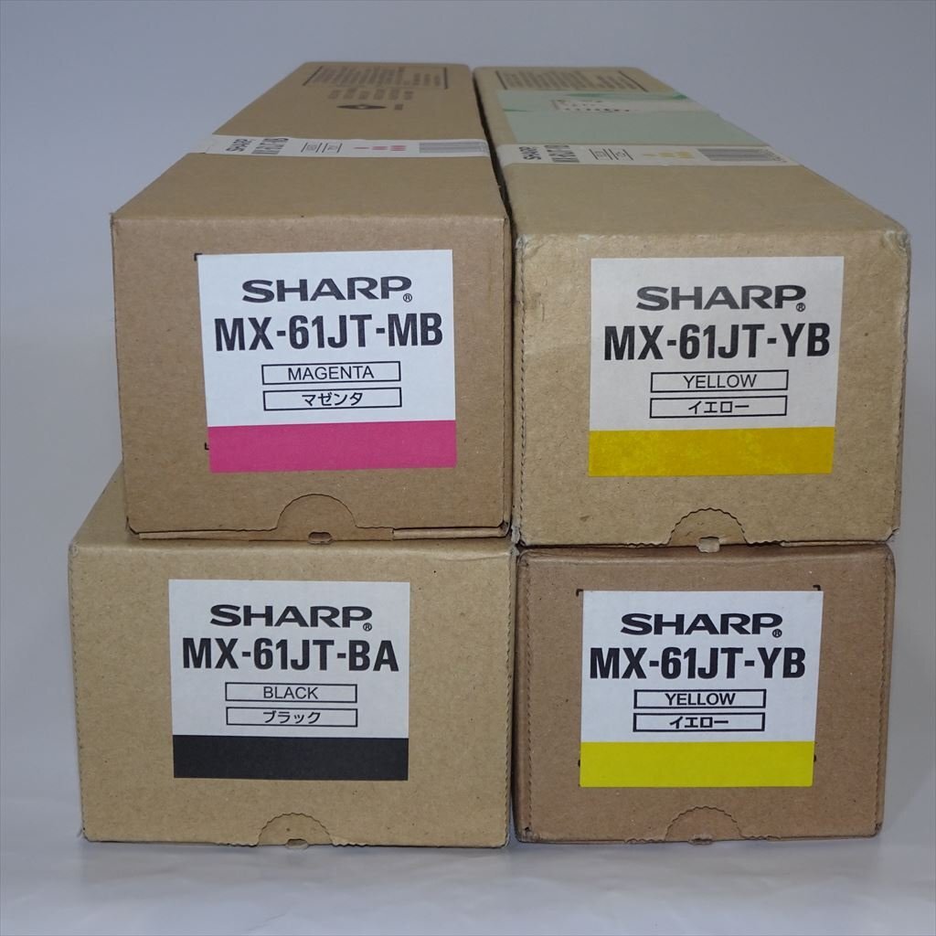 @@@3色4本セット SHARP シャープ 純正トナー MX-61JT-BA/MB/YB 2本 MX-2650FN/MX-3150FN/MX-3650FN用 【送料無料】 NO.5408_画像1