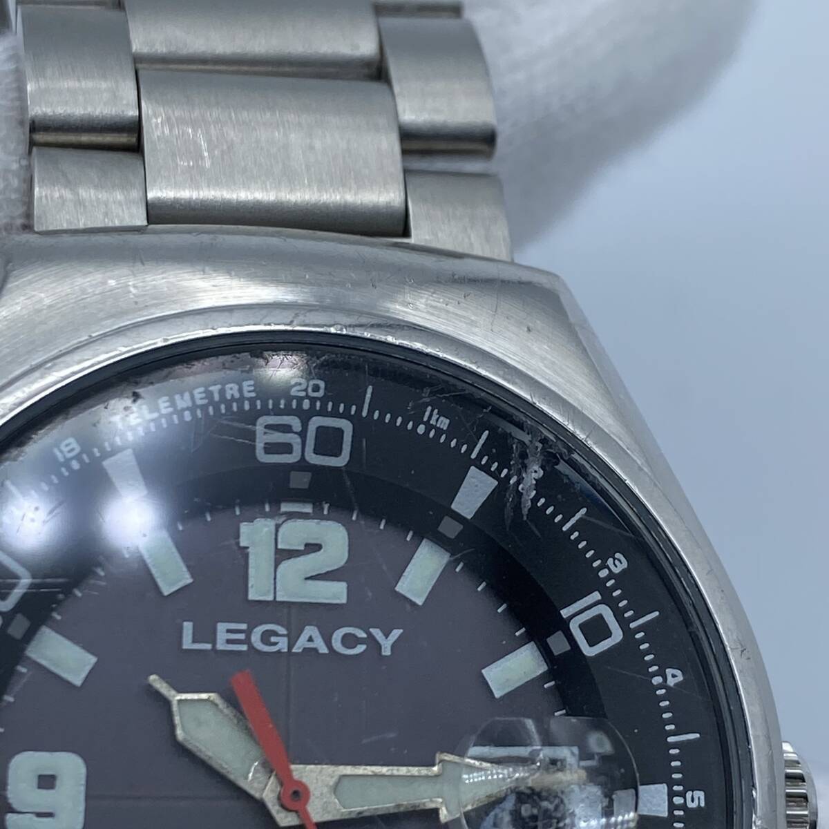 《稼働品 訳あり》 オリエント ORIENT レガシー LEGACY テレメータ 防水 デイト メンズ腕時計 ブラック文字盤 ソーラー VD00-C2の画像6
